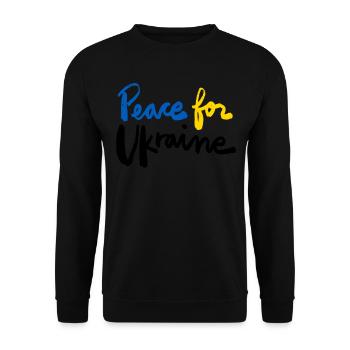 Soutenez l’Ukraine, la paix et non la guerre - Sweat-shirt Unisexe - noir - Devant - Alina (178cm) & Michal (187cm)