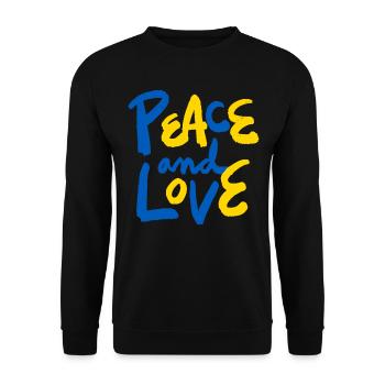 Soutenez l’Ukraine, la paix et non la guerre - Sweat-shirt Unisexe - noir - Devant - Alina (178cm) & Michal (187cm)