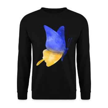 Soutenez l’Ukraine, la paix et non la guerre - Sweat-shirt Unisexe - noir - Devant - Alina (178cm) & Michal (187cm)