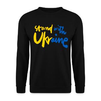 Soutenez l’Ukraine, la paix et non la guerre - Sweat-shirt Unisexe - noir - Devant - Alina (178cm) & Michal (187cm)