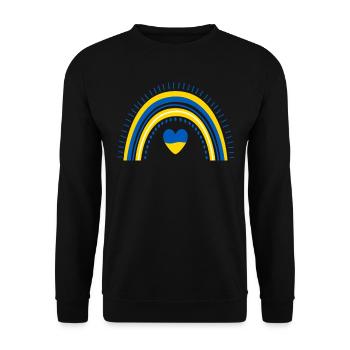 Soutenez l’Ukraine, la paix et non la guerre - Sweat-shirt Unisexe - noir - Devant - Alina (178cm) & Michal (187cm)