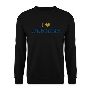 Soutenez l’Ukraine, la paix et non la guerre - Sweat-shirt Unisexe - noir - Devant - Alina (178cm) & Michal (187cm)