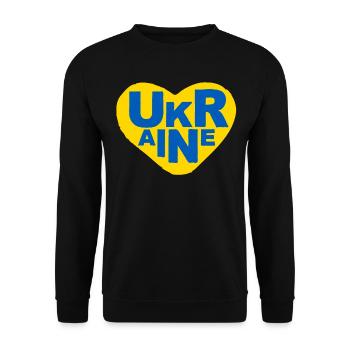 Soutenez l’Ukraine, la paix et non la guerre - Sweat-shirt Unisexe - noir - Devant - Alina (178cm) & Michal (187cm)