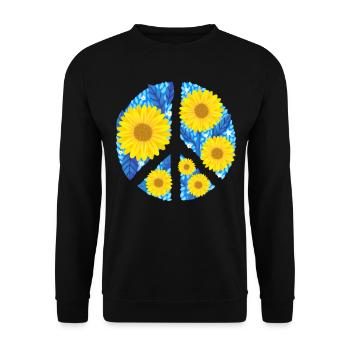 Soutenez l’Ukraine, la paix et non la guerre - Sweat-shirt Unisexe - noir - Devant - Alina (178cm) & Michal (187cm)