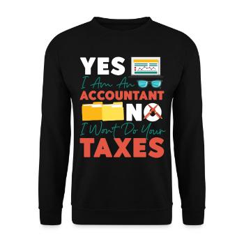 Comptable Teneur de livres Comptabilité - Sweat-shirt Unisexe - noir - Devant - Alina (178cm) & Michal (187cm)