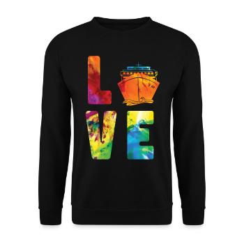 Cruise Ship Vacation Watercolor - Unisex Pullover - Schwarz - Vorne - Alina (178cm) & Michal (187cm)