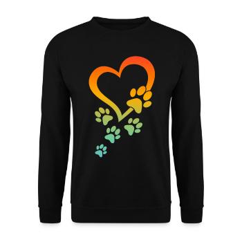 Dog Paw Heart Baby Dogs - Dog Paws Heart - Dog Paw - Unisex Pullover - Schwarz - Vorne - Alina (178cm) & Michal (187cm)