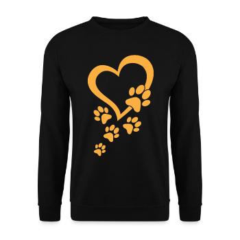 Dog Paw Heart Baby Dog Paws Heart - Dog Paw - Unisex Pullover - Schwarz - Vorne - Alina (178cm) & Michal (187cm)