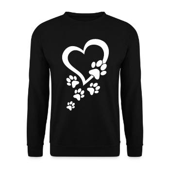 Dog Paw Heart Baby Dogs - Dog Paws Hearts Dog Paw - Unisex Pullover - Schwarz - Vorne - Alina (178cm) & Michal (187cm)