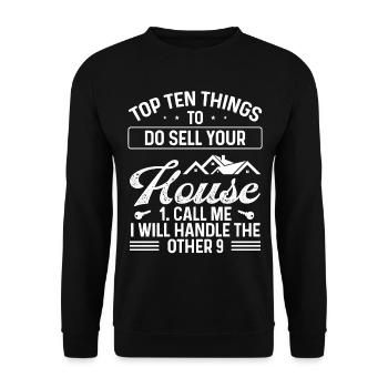Real Estate Agent Sell your House Showing Broker - Unisex Pullover - Schwarz - Vorne - Alina (178cm) & Michal (187cm)