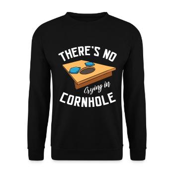 Il n’y a pas de pleurs dans le sac de haricots Cornhole Player - Sweat-shirt Unisexe - noir - Devant - Alina (178cm) & Michal (187cm)