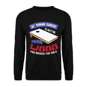Si votre sac touche du bois, vous avez le trou - Sweat-shirt Unisexe - noir - Devant - Alina (178cm) & Michal (187cm)