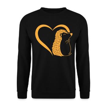 Hedgehog Heart Baby Hedgehog - Cute Hedgehog - Unisex Sweatshirt - black - Front - Alina (178cm) & Michal (187cm)