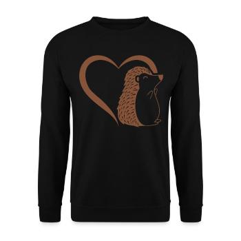 Cute Hedgehog Heart Baby Hedgehog - Cute Hedgehog - Unisex Pullover - Schwarz - Vorne - Alina (178cm) & Michal (187cm)