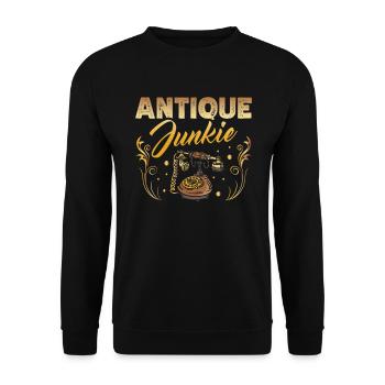 Antique junkie antique collector - Unisex Sweatshirt - black - Front - Alina (178cm) & Michal (187cm)