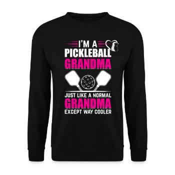 Playing Pickleball Grandma Pickleball Player - Unisex Sweatshirt - black - Front - Alina (178cm) & Michal (187cm)