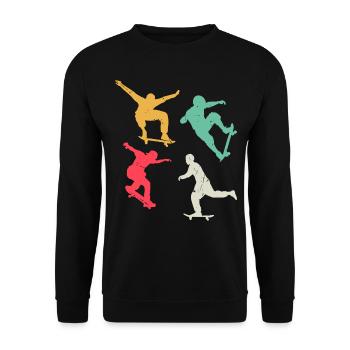 Skater Skatepark Skater Boys Skateboard Skateboard - Unisex Sweatshirt - black - Front - Alina (178cm) & Michal (187cm)