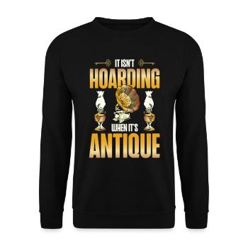 Es Ist Kein Horten, Wenn Es Sich Um Antiquitäten - Unisex Pullover - Schwarz - Vorne - Alina (178cm) & Michal (187cm)