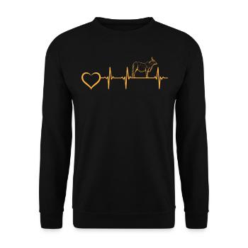 Cow Heartbeat Line Art Cow Heart - Milk Cow Heartb - Unisex Pullover - Schwarz - Vorne - Alina (178cm) & Michal (187cm)
