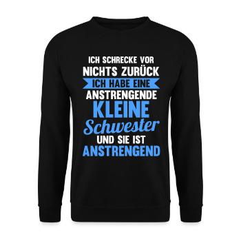 Geschwister Schwester Familie Brüder Bruder - Unisex Pullover - Schwarz - Vorne - Alina (178cm) & Michal (187cm)