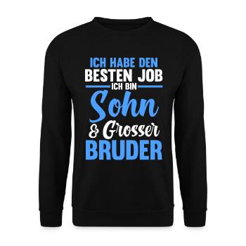 Geschwister Familie Brüder Bruder - Unisex Pullover - Schwarz - Vorne - Alina (178cm) & Michal (187cm)