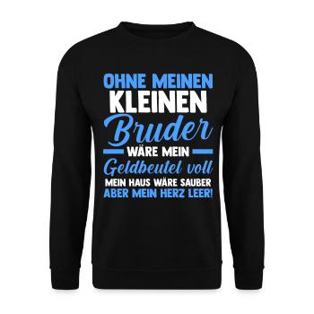 Geschwister Familie Brüder Bruder - Unisex Pullover - Schwarz - Vorne - Alina (178cm) & Michal (187cm)