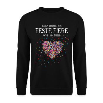 Konfetti Kölsch Karneval Fastelovend 5. Jahreszeit - Unisex Pullover - Schwarz - Vorne - Alina (178cm) & Michal (187cm)