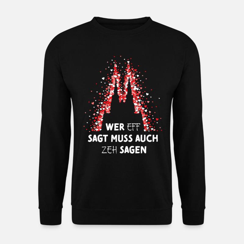 Kölner Dom Rot Weiss Rut Wies Karneval Fasching - Unisex Pullover - Schwarz