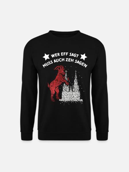 Kölner Dom Rot Weiss Rut Wies Fussball Karnevalist - Unisex Pullover - Schwarz