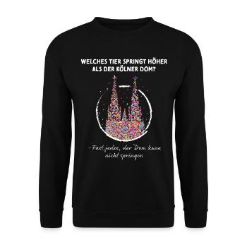 Kölner Dom Karneval Fasching Konfetti Kostümersatz - Unisex Pullover - Schwarz - Vorne - Alina (178cm) & Michal (187cm)