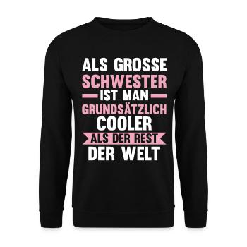 Geschwister Schwestern Schwester - Unisex Pullover - Schwarz - Vorne - Alina (178cm) & Michal (187cm)