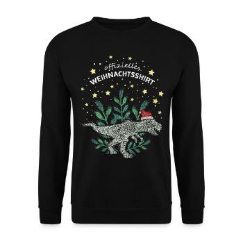 Trex Tyrannosaurus Christmas Heiligabend XMas - Unisex Pullover - Schwarz - Vorne - Alina (178cm) & Michal (187cm)
