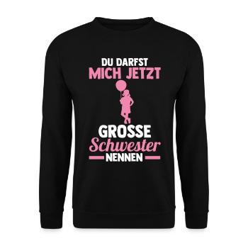 Geschwister Familie Schwestern Schwester - Unisex Pullover - Schwarz - Vorne - Alina (178cm) & Michal (187cm)