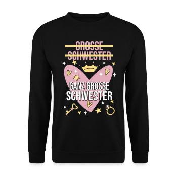 Geschwister Familie Schwestern Schwester - Unisex Pullover - Schwarz - Vorne - Alina (178cm) & Michal (187cm)