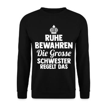 Geschwister Familie Schwestern Schwester - Unisex Pullover - Schwarz - Vorne - Alina (178cm) & Michal (187cm)