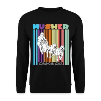 Sled Dog Racing Sled Dogs Gift - Unisex Sweatshirt - black - Front - Alina (178cm) & Michal (187cm)