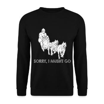 Sled Dog Racing Sled Dogs Gift - Unisex Sweatshirt - black - Front - Alina (178cm) & Michal (187cm)