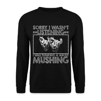 Sled Dog Racing Sled Dogs Gift - Unisex Sweatshirt - black - Front - Alina (178cm) & Michal (187cm)