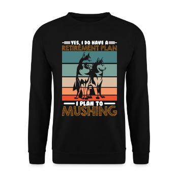 Sled Dog Racing Sled Dogs Gift - Unisex Sweatshirt - black - Front - Alina (178cm) & Michal (187cm)