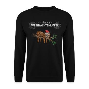 Weihnachtsmuffel Anti Weihnachten Faultier Xmas - Unisex Pullover - Schwarz - Vorne - Alina (178cm) & Michal (187cm)