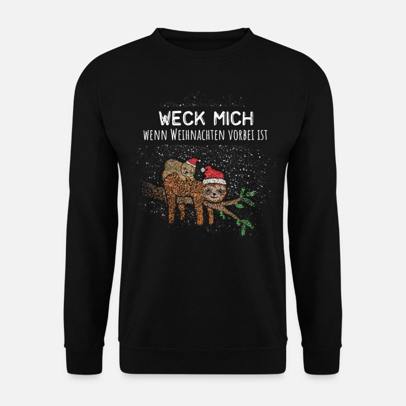 Weihnachtsmuffel Anti Weihnachten Faultier Santa - Unisex Pullover - Schwarz