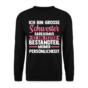 Geschwister Familie Schwestern Schwester - Unisex Pullover - Schwarz - Vorne - Alina (178cm) & Michal (187cm)