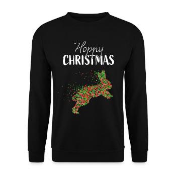 Hoppy Christmas Rabbits Rabbits Christmas Time - Unisex Sweatshirt - black - Front - Alina (178cm) & Michal (187cm)