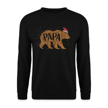 Papa Santa Hat Chapeau de Noël - Sweat-shirt Unisexe - noir - Devant - Alina (178cm) & Michal (187cm)