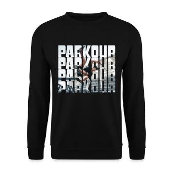 parkour - Unisex Sweatshirt - black - Front - Alina (178cm) & Michal (187cm)