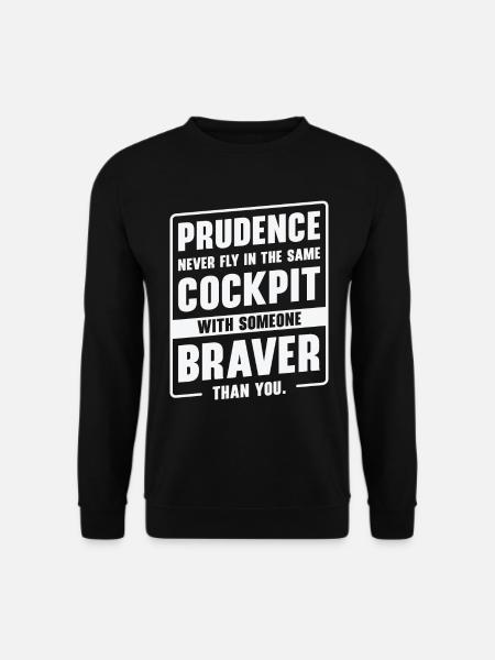 Prudence Wisdom Quotes Pilot Philosophy - Unisex Sweatshirt - black