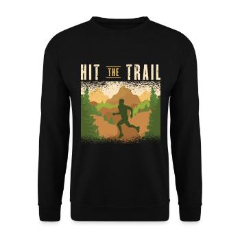 Courir dans la forêt Course en sentier Coureurs Jogging Joggers - Sweat-shirt Unisexe - noir - Devant - Alina (178cm) & Michal (187cm)
