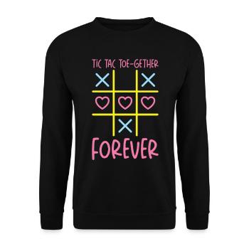 Valentines Kids Family Tic Tac Toe game - Unisex Sweatshirt - black - Front - Alina (178cm) & Michal (187cm)