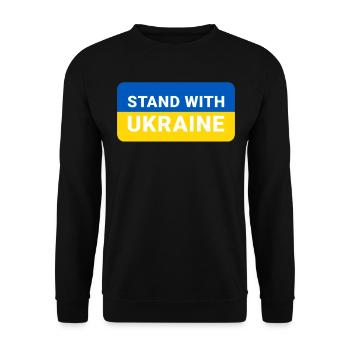 Soutenez l’Ukraine, la paix et non la guerre - Sweat-shirt Unisexe - noir - Devant - Alina (178cm) & Michal (187cm)