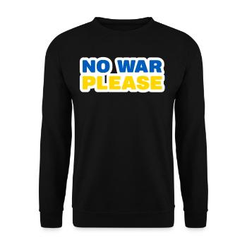 Soutenez l’Ukraine, la paix et non la guerre - Sweat-shirt Unisexe - noir - Devant - Alina (178cm) & Michal (187cm)